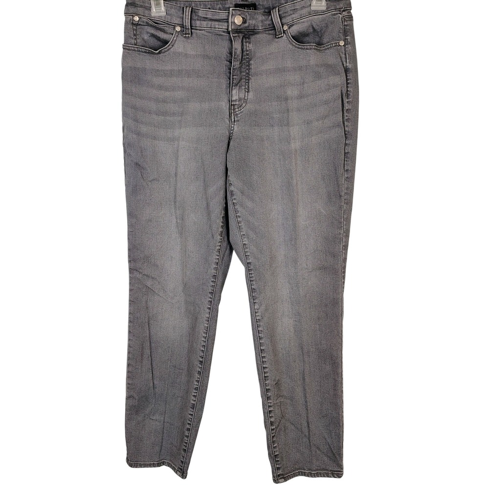 Talbots Slim Ankle Jean Curvy Grey Wash Denim Pants Womens Size 14